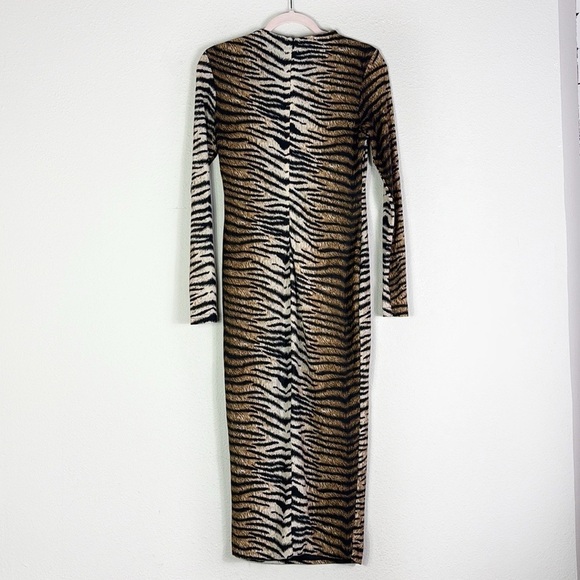 Meshki Tiger Animal Print Bodycon Midi Dress size Medium - Picture 9 of 10